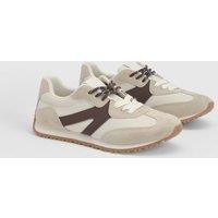 Oasis Women's Daisy Faux Suede Lace Up Trainers in Beige | Size: 8