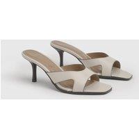 Wallis Women's Maddie Faux Leather Stitch Detail Medium Stiletto Heeled Mules in Tan | Size: 6