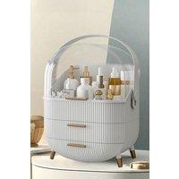 Women's Modern Minimalist Cosmetic Organizer Storage Box with Drawers in White