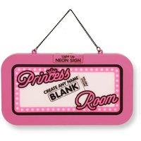 History & Heraldry Women's Light Up Neon Name Sign - Princess (Blank) in Pink