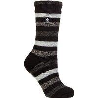 SOCKSHOP Heat Holders Women's 1 Pair 2.3 TOG Patterned Thermal Socks in True Black | Size: 4-8