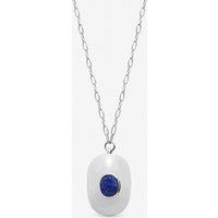 Inicio Women's Sterling Silver Plated Large Turquoise Polished Pendant - Gift Pouch