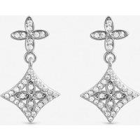 Inicio Women's Sterling Silver Plated Double Drop Clover Earrings