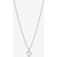 Inicio Women's Sterling Silver Plated Heart Bezel Necklace - Gift Pouch