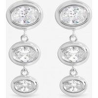 Inicio Women's Sterling Silver Plated Cubic Zirconia Bezel Earrings - Gift Pouch