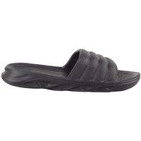 ABSOLUTE FOOTWEAR Women's Womens Easy Slip On Sports Peep Toe Summer Pool Sliders Sandals Shoes in Black | Size: 4