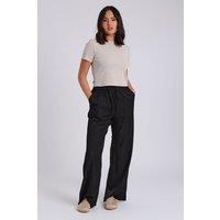 Urban Bliss Women's Drawstring Wide Leg Trousers in Black | Size: 12