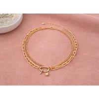 Madein Women's Double layer lock & key necklace in Gold