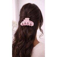 Madein Women's Cherry detail pink claw clip in Baby Pink
