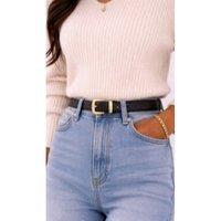Madein Women's Faux Leather Belt in Black