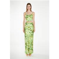 Shnoo Women's Corset Style Crop Top in Green | Size: 12