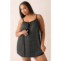 Yours Women's Floral Tassel Cami Vest Top in Black | Size: 22-24