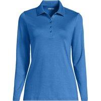 Lands' End Women's Long Sleeve Supima Cotton Polo Shirt in Cobalt | Size: 14-16