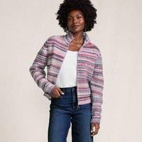 Lands' End Women's Knitted Zip Cardigan in Baby Pink | Size: 14-16