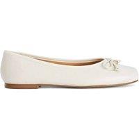Dune London Women's 'Harllowe' Leather Ballet Pumps in White | Size: 6