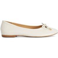 Dune London Women's 'Hali' Leather Ballet Pumps in Natural | Size: 6