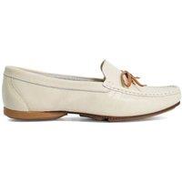 Dune London Women's Wide Fit 'Grip' Leather Loafers in White | Size: 3