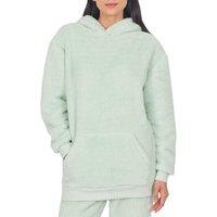Smart Living Women's Cozy & Chic Teddy Fleece Hoodie in Green | Size: Small
