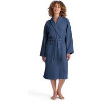 CHRISTY Women's 'Waffle' 100% Turkish Cotton Kimono Style Bathrobe in Navy | Size: Large/XL