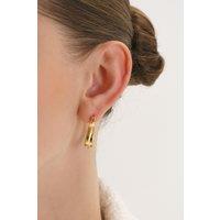 Elk & Bloom Women's Chunky 14K Gold Oval Hoop Earrings