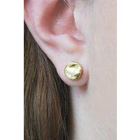 Otis Jaxon London Women's Round Sterling Silver Stud Earrings in Gold