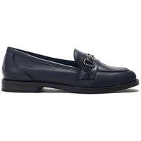 Moda In Pelle Women's 'Elarra' Leather Loafers in Navy | Size: 6