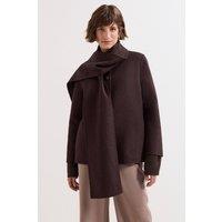 Phase Eight Women's Kaja Scarf Coat in Dark Brown | Size: 16