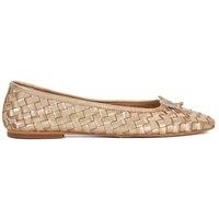 Dune London Women's Wide Fit 'Heat' Leather Ballet Pumps in Metallics | Size: 4
