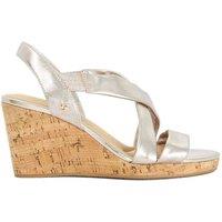 Dune London Women's Wide Fit 'Kamies' Leather Wedges in Metallics | Size: 3