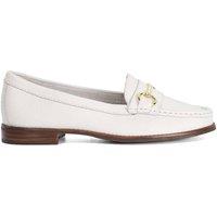 Dune London Women's Wide Fit 'Glenny' Leather Loafers in White | Size: 4