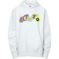 Kenzo Men's Coloured Block Logo Grey Hoodie | Size: Large
