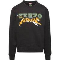 Kenzo Men's Paris Digital Tiger Design Black Sweatshirt | Size: Medium