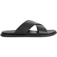 Dune London Men's 'Interestingg' Leather Sandals in Black | Size: 7