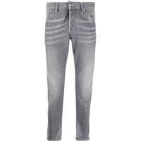 Dsquared2 Men's Skinny Dan Faded Grey Paint Splatter Effect Jeans | Size: W32 L32