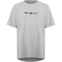 Off-White Men's Faces Over Logo Over Skate Fit Grey T-Shirt | Size: Medium