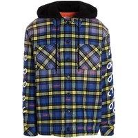 Off-White Men's Arrow Padded Flannel Dusty Blue Jacket in White | Size: Medium