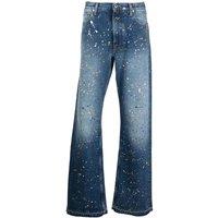Off-White Men's Paint Relax Slim Fit Blue Jeans | Size: 33R