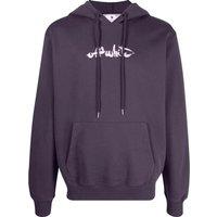 Off-White Men's Script Logo Slim Fit Aubergine Hoodie in Purple | Size: Medium