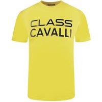 Cavalli Class Men's Bolted Logo Yellow T-Shirt | Size: 2XL