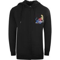 Cavalli Class Men's Bold Tiger Logo Black Zip-Up Hoodie | Size: XL