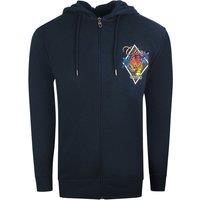 Cavalli Class Men's Diamond Logo Navy Blue Zip-Up Hoodie | Size: XL