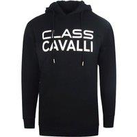 Cavalli Class Men's Reverse Logo Black Hoodie | Size: Medium