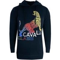 Cavalli Class Men's Bold Tiger Logo Navy Blue Hoodie | Size: 2XL