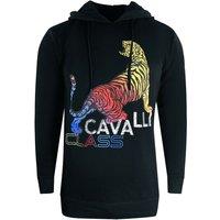 Cavalli Class Men's Bold Tiger Logo Black Hoodie | Size: 2XL