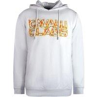 Cavalli Class Men's Fire Logo White Hoodie | Size: XL