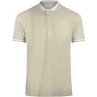 Cavalli Class Men's Bold Stripe Beige Sand Polo Shirt | Size: 2XL