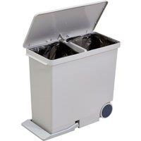 Living and Home 26L Foot-Operated Dry Wet Separation Trash Bin with Lid in Grey