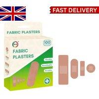 SHEDS AND FENCE LTD Flexible Fabric Plasters 100pcs Assorted First Aid Adhesive Bandages in Brown