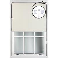 Furnished Cream Blackout Roller Blinds with Metal Fittings - Trimmable Window Shade | Size: 175 cm width x 165 cm drop