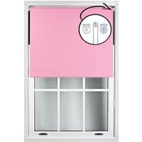 Furnished Pink Blackout Roller Blinds with Metal Fittings - Trimmable Window Shade | Size: 110 cm width x 165 cm drop